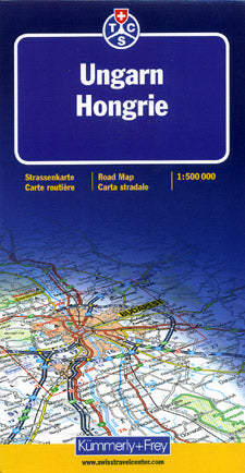 Hungary Road and Shaded Relief Tourist Map.