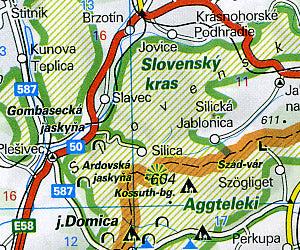 Hungary Road and Shaded Relief Tourist Map.