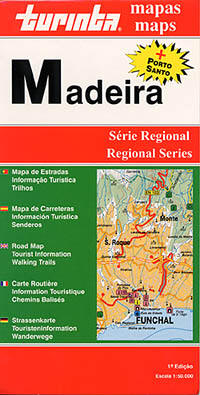 Madeira Island, Road and Tourist Map, Portugal.