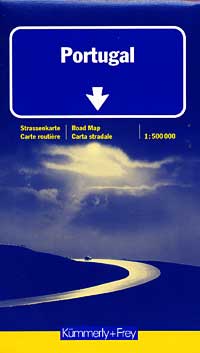 Portugal Road and Shaded Relief Tourist Map.