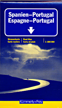 Spain and Portugal, Road and Shaded Relief Tourist Map.