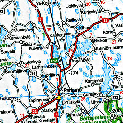 Sweden Road and Shaded Relief Tourist Map.