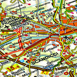 Tuscany Road and Shaded Relief Tourist Map.