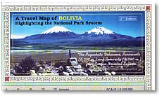 Bolivia National Parks, Road and Tourist Map.