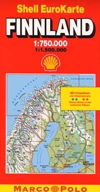 Finland Road and Shaded Relief Tourist Map.