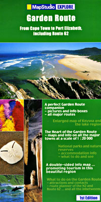 Garden Route, Road and Tourist Map, South Africa.