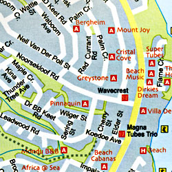 Garden Route, Road and Tourist Map, South Africa.