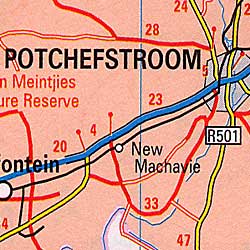 North West "Easimap" Road and Tourist Map, South Africa.