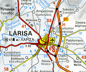 Greece Road and Shaded Relief Tourist Map.