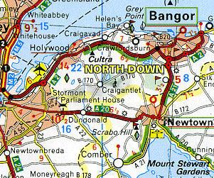 Ireland Road and Shaded Relief Tourist Map.