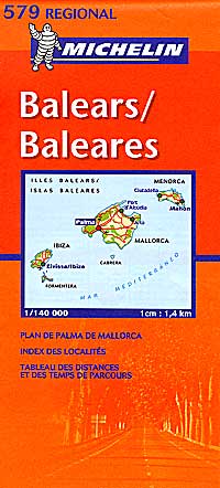 Balearic Isles Road and Shaded Relief Tourist Map (including Mallorca, Menorca, and Ibiza), Spain.