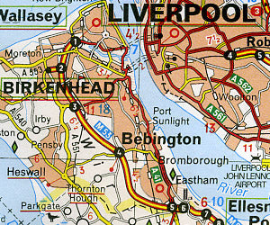 Northern England and The Midlands #502 Regional Road and Tourist Map.