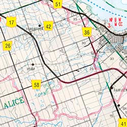 Pembroke District Road Map, Ontario, Canada.