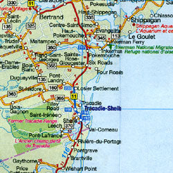 Canada Atlantic Provinces Road Map.