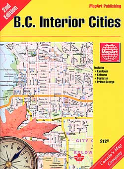 British Columbia Interior Cities Street ATLAS, British Columbia, Canada.