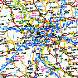 United States, Central and Western Road and Tourist Map, Canada.