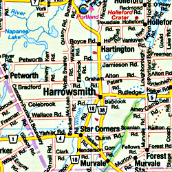 Ontario Eastern Province Road Map, Canada.