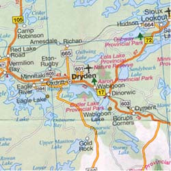 Manitoba Province Road and Recreation Map, Canada.