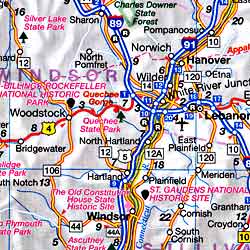 New England, Road and Tourist Map.