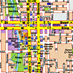 Ontario Southcentral Province Road Map, Canada.