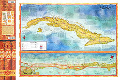 Cuba Road and Illustrated Pictorial Map.