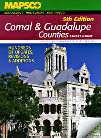 Comal and Guadalupe Counties Street ATLAS, Texas, America.