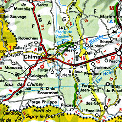 Belgium and Luxembourg, Road and Shaded Relief Tourist Map.