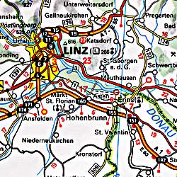 Czech and Slovak Republics, Road and Shaded Relief Tourist Map.