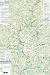 Allagash Wilderness Waterway North Road and Recreation Map, Maine, America.