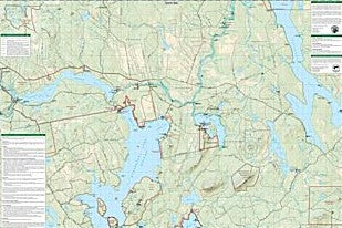 Allagash Wilderness Waterway South Road and Recreation Map, Maine, America.