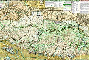 Angeles National Forest Trail Road and Recreation Map, California, America.