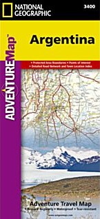 Argentina Adventure Road and Tourist Map.