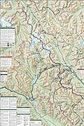 Banff North Trail Road and Recreation Map, British Columbia and Alberta, Canada.