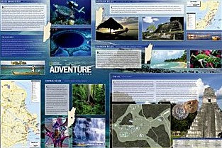 Belize Adventure Road and Tourist Map.