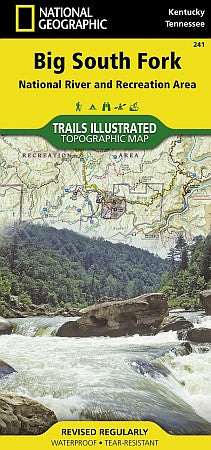 Big South Fork Recreation Map, Kentucky, America.