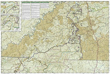 Big South Fork Recreation Map, Kentucky, America.