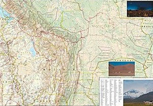 Bolivia Adventure Road and Tourist Map.