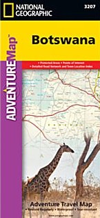 Botswana Adventure Road and Tourist Map.