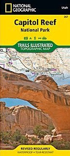 Capitol Reef National Park Road and Recreation Map, Utah, America.