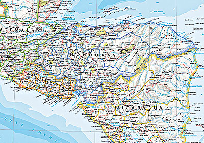 Central America Political WALL Map.