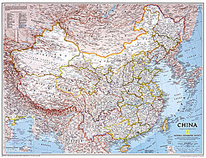 China Political WALL Map.