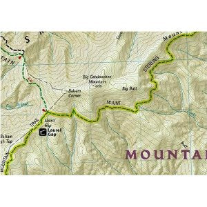 Clingmans Dome / Cataloochee, Great Smoky National Park, Road and Topographic Map.