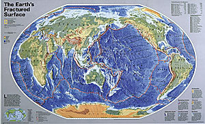 Earth's Fractured Surface WALL Map.