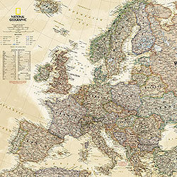 Europe Political, Executive Antique WALL Map.