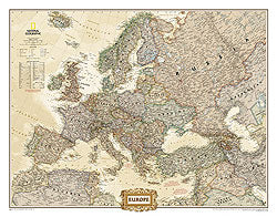 Europe Political, Executive Antique WALL Map.