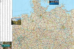 Germany Adventure, Road and Tourist Map.