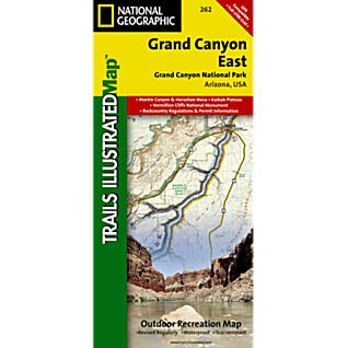 Grand Canyon East Trail National Park, Road and Topographic Map.