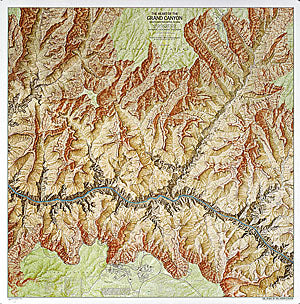 Grand Canyon Physical WALL Map.