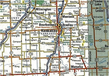 Illinois Road and Physical Tourist Guide map.