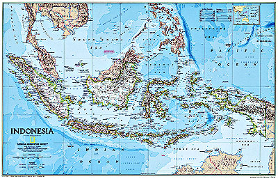 Indonesia Political WALL Map.